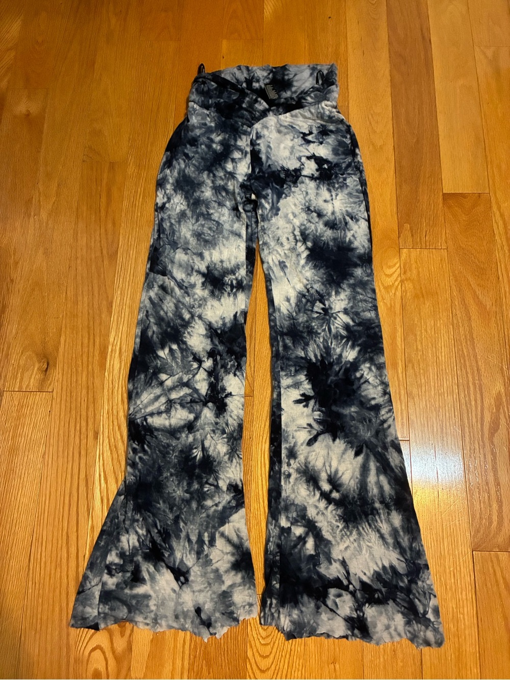 Forever 21 Black & White Tie-Dye Flare Pants